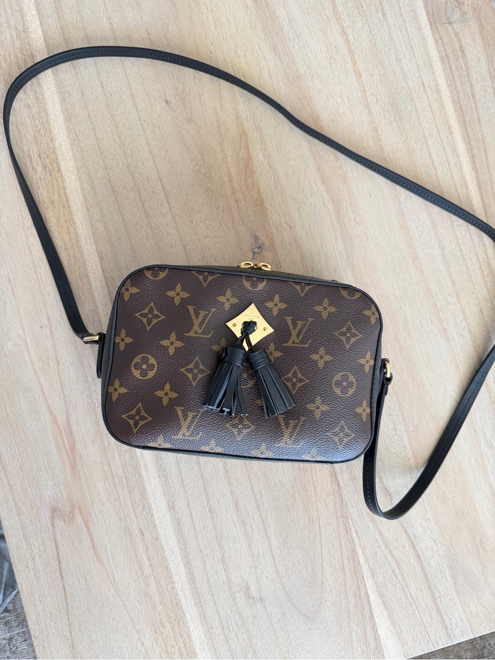 Louis Vuitton Brown Monogram Crossbody with Black Tassels saintonge